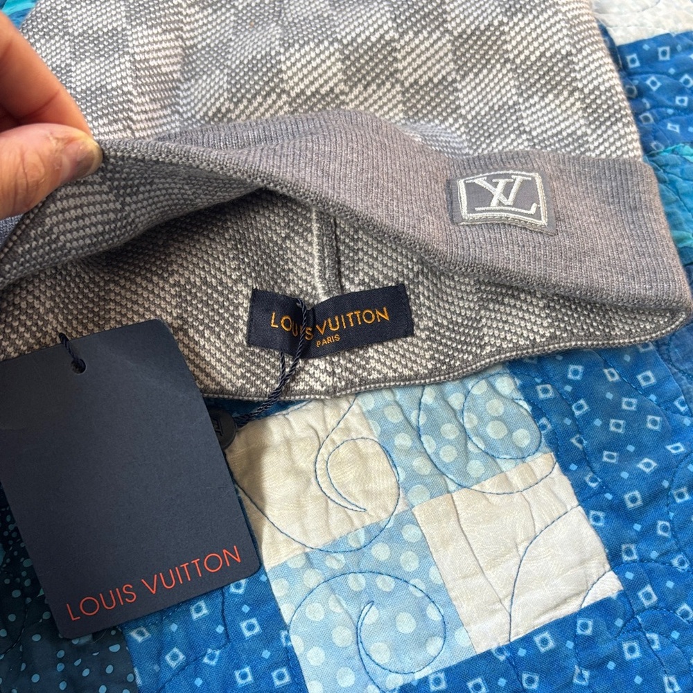 Louis Vuitton Gray Patterned Hat